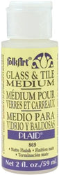 Plaid:Craft FolkArt Glass & Tile Medium 2oz