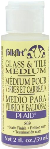 Plaid:Craft FolkArt Glass & Tile Medium 2oz
