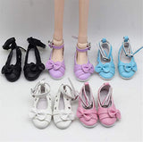 Fully 3 Pairs PU Leather 7.8cm/3" Long Doll Shoes with Ankle Strap Fits Mini 1/3 23 Inch BJD Dolls