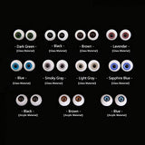 BJD Eyes Eyeball Size 1/3 1/4 1/6 1/8 SD MSD Light Grey Dark Green Redpurple Smoky Sapphire Blue Eyes Black Acrylic 12mm