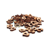 RayLineDo Pack of 50pcs 30MM Buttons Hollow Heart Shaped Wood Embellishments for Crafting and