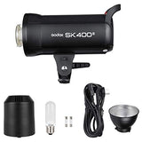 Godox SK400II 400Ws Photo Studio Strobe Flash Monolight Light with Bowens Mount &Lamp Head,150W Modeling Lamp for Studio,Shooting,Location and Portrait Photography-110V