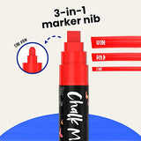 Chalkola 10mm Window Markers - 10 Chalk Pens (with Gold, Silver) - 10mm Wide Tip - Washable Liquid Chalk Markers for Blackboard, Chalkboard, Glass, Cars, Signs, Bistro - Erasable Wet Erase Markers