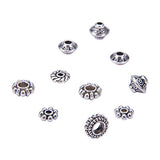 Pandahall Elite1 Box 300 PCS 6 Style Tibetan Silver Spacer Beads Jewelry Findings Accessories for