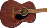 Fender CC-60S Solid Top Concert Acoustic Guitar - All Mahogany Bundle with Gig Bag, Tuner, Strap, Strings, Picks, Fender Play Online Lessons, and Austin Bazaar Instructional DVD