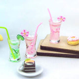 BARMI 1Pc Simulation Lemon Sakura Soda Drink Model Miniature Doll House Accessory,Perfect DIY Dollhouse Toy Gift Set 4#