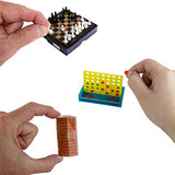 World's Smallest Games Strategy Bundle Set of 3 Chess - Connect 4 - J Blocks - Plus Emoji Sticker Set