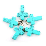 Assorted Cross Shape Healing Chakra Beads Crystal Rock Stone Quartz Pendants for Necklace Jewelry