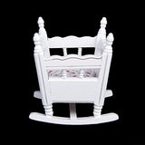 White 1/12 Scale Dollhouse Furniture Children Nursery Bedroom Bunk Bed Cradle Rocking Horse Set