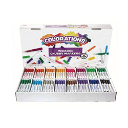 Colorations Washable Chubby Markers Classroom Supplies for Arts and Crafts Multicolor Variety Pack (Pack of 256)