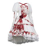 Original Women's Cool Gothic Dress Masquerade Halloween Cosplay Costume Dress (S, MIQ032-1)