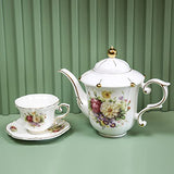 ACMLIFE Bone China Porcelain Tea Set for Adults, Vintage Tea Pot Sets for Women Tea Party or Gift, with Tea Cups and Saucers Set Service for 6
