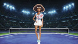 Barbie Role Models Naomi Osaka Doll (11.5-in, Curly Brunette Hair) Posable, Wearing Tennis Dress, Shoes & Visor, with Racket, Gift for Kids & Collectors