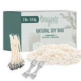 Oraganix Natural Soy Wax DIY Candle Making Kit and Candle Making Supplies - 2 lbs Premium Soy Candle Wax, 10 6-Inch Pre-Waxed Candle Wicks, 2 Metal Centering Devices