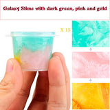MKAKJWAW Galaxy Slime Kit, 15 Pack Mini Slime 3-in-1 Golden Theme, Perfect for Party Favors School Prizes and Goodie Bag Stuffers