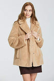 Noless Faux Fur Long Jacket Coat Women Winter Fluffy Fuzzy Camel Faux Fur Rabbit Coat Women Teddy Faux Fur Coat Faux Fur Jacket Fleece Mid Length Knee Warm Women Coat Women Outerwear Jacket Lapel M