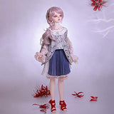 LUSHUN 1/3 BJD Doll, SD Doll 56cm 22" Jointed Dolls Pink and Purple Long Hair + tie + Dress + top, Advanced Resin Material, Delicate and Smooth, Can Change Dress and Clothes