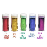 Original Stationery Arts and Crafts Glitter Shake Jars, Extra Fine Powder, 24 Multi Color
