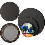 6 Pieces Pre Stretched Canvas Round Canvas Boards for Painting Canvas Panel Boards 6-12 Inch Art Stretched Canvas, Acrylic Pouring, Acid-Free Blank Canvas Panels for Hobby Painters Beginners (Black)
