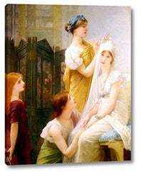 La Fiancee by Jules Joseph Lefebvre - 11" x 14" Gallery Wrap Giclee Canvas Print - Ready to Hang
