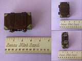 Miniature suitcase, dollhouse leather trunk 1/6 scale. Brown color BJD doll travel bag