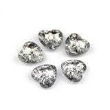 RayLineDo One Pack of 50 x 12mm Silver Plated Acrylic Two Hole Heart Button Plastic Crystal Glass