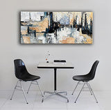 JELRINR Modern Abstract Oil Painting Hand Painted Texture Abstract Canvas Wall Art Decoration Contemporary Artwork Framed Ready to Hang 24x48inch