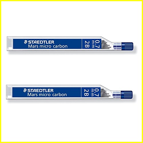 STAEDTLER Mars micro carbon 250 0.7mm 2B - Pencil lead refills - 2 Tubes / Packs (24 Leads) HB