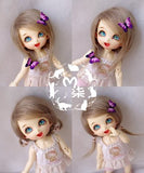 4-5inch(12cm): 1/12 BJD Kurhn Fur Wig Dollfie, AE PukiFee lati, Multicolor Medium-Length Hair