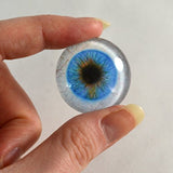 30mm Blue Glass Eye Human Design with Whites for Taxidermy Art Doll Sculptures or Jewelry Making