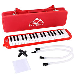 EastRock 37 Key Melodica Instrument, Air Piano Keyboard Soprano style,Pianica with Mouthpiece Tube Sets and Carrying Bag