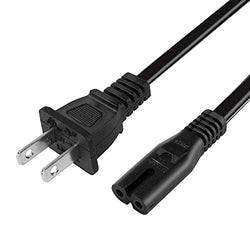 2 Prong AC Power Cord Compatible PS3 / PS4 / PS5, Xbox One S / X, Xbox Series X / S, HP OfficeJet Envy Canon Pixma Printer, Sharp Samsung LG Toshiba TCL TV