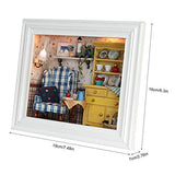 HERCHR DIY Dollhouse Miniature Kit Photo Frame, Mini House Kit Hanging Photo Frame Birthday Gifts Home Ornament Tabletop Decor
