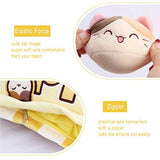 Nenalayo Cute Kitty Cat Snack Pillow Pudding Decorative Stuffed Animal Dolls for Bed Couch Creative Toy Gifts for Teens Girls Kids
