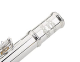 Glory Silver Plated Intermediate Open/Closed Hole C Flute with Case,Tuning Rod,Polish Cloth,Joint Grease,a pair of Gloves and screw driver