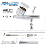 Master Airbrush Model G22 Multi-Purpose Dual-Action Gravity Feed Airbrush Set with a 0.3mm Tip and 1/3 oz. Fluid Cup - User Friendly, Versatile Kit - Spray Auto Graphics, Art, Crafts, Tattoos, Cake