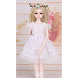 SFLCYGGL White Lace Puff Sleeve Dress BJD Doll Gift, for 1/3 1/4 1/6 BJD Doll Clothes,1/6