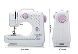 Sewing Machine by Galadim (12 Stitches, 2 Speeds, LED Sewing Light, Foot Pedal) - Electric Overlock Sewing Machines - Small Household Sewing Handheld Tool GD-015-AK