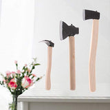 JIDOANCK 3Pcs/Set 1/12 Mini Wooden Chopper Hatchet Doll House Miniature Axe Tools Toy,Miniature Doll House Furniture and Accessories - 1