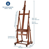 VISWIN Heavy-Duty Extra Large H-Frame Easel, Holds Canvas up to 82", Tilts Flat, Solid Beech Wood Convertible Studio Easel with Storage, Adjustable Artist Painting Easel Stand with Wheels, for Adults