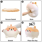 Shiba Inu Stuffed Animal Toy -Cute Corgi & Akita Dog Plush Pillow, Plush Toy Best Gifts for Girl and Boy, Can Be Used for Bed and Sofa Chair（Shiba Inu, Brown Round Body, 11.8"）