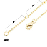 Wholesale 12 PCS 1.5MM Gold Plated Solid Brass O Chains with Extension Chains Adjustable Bulk for