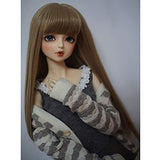 Lllunimon BJD SD Doll Wig Long Straight Hair with Bangs, Heat Resistant Fiber Synthetic Wigs,for 1/4 BJD Doll