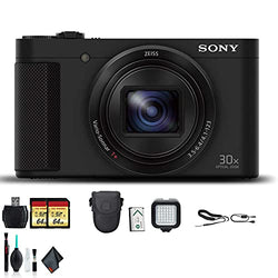 Sony Cyber-Shot DSC-HX80 Camera DSCHX80/B with Soft Bag, Tripod, 2X Extra Batteries, LED Light, 2X 64GB Memory Card, Card Reader, Plus Essential Accessories