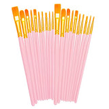 BOSOBO Paint Brushes Set, 2 Pack 20 Pcs Round Pointed Tip Paintbrushes Nylon Hair Artist Acrylic Paint Brushes for Acrylic Oil Watercolor, Face Nail Art, Miniature Detailing & Rock Painting, Pink