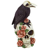 Design Toscano Raven and Roses Day of The Dead Skull Statue