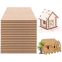 Fabbay 20 Pieces Basswood Sheets Thin Wood Sheets Craft Wood Board Unfinished Plywood for Craft DIY Wooden Plate Model Wooden House Aircraft Ship Boat School Projects (12 x 10 x 1/8 Inches)