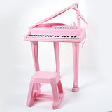 Princess Piano Pink Grand Musical Multifunction Electronic Keyboard with Bench and Microphone for Baby Girl Child Toddlers 37 Key