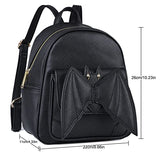 Mini Backpack Bat Purse Gothic: Leather Backpack Goth Backpack With Wings Mini Bookbags for Women Backpack Satchel Shoulder Daypack Black Fashion Backpack Travel Halloween Goth Bag