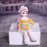 Aongneer BJD Dolls 1/6 SD Doll 12 Inch 28 Ball Joint Doll Fairy Doll DIY Toy Gift Rotatable Joints Lifelike Pose with Purple Wig Pink Dress Nice Shoes Beautiful Makeup for Girl Birthday-Angel Muyan